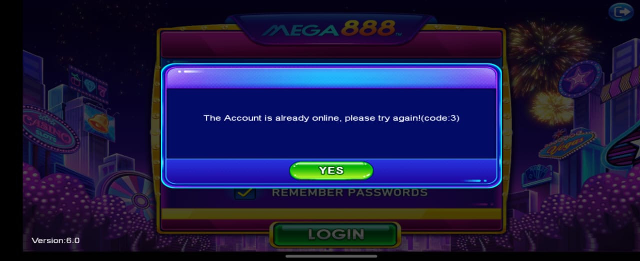 Id test Mega888 too congested