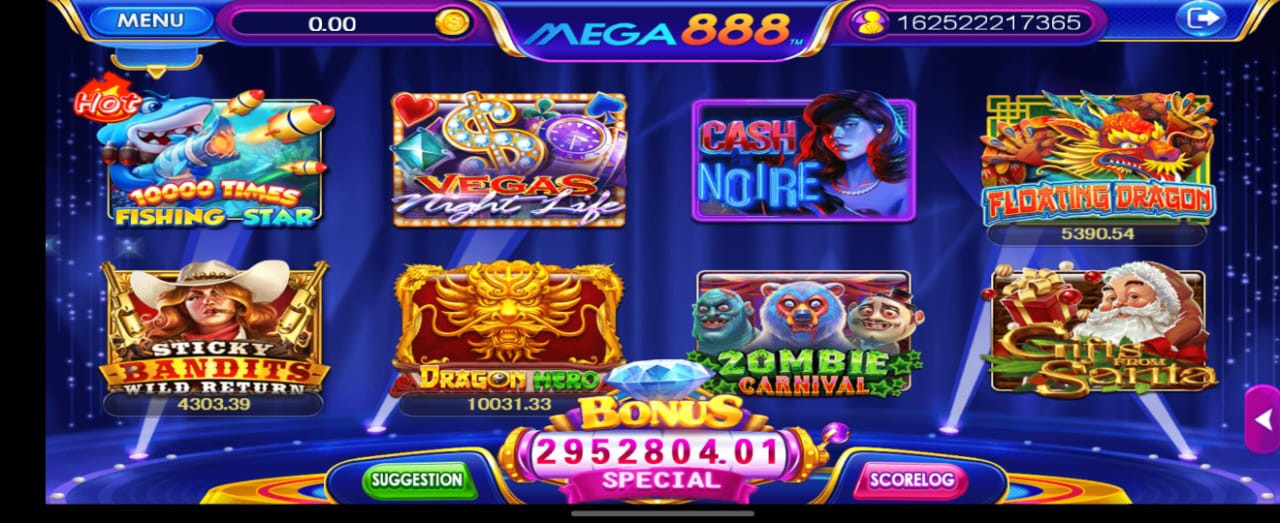 Mega888 latest game lobby preview